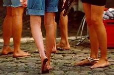 barefoot on city surfaces